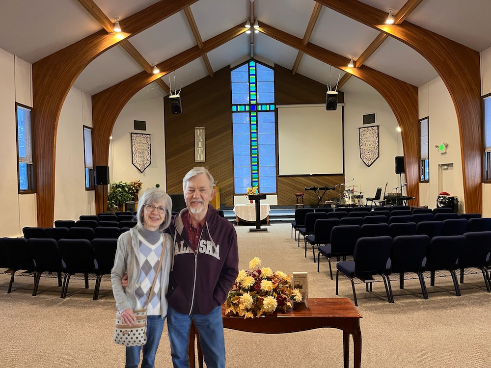 Picture of inside Sand Lake Baptist Church with Pastor Mark Sjostrom